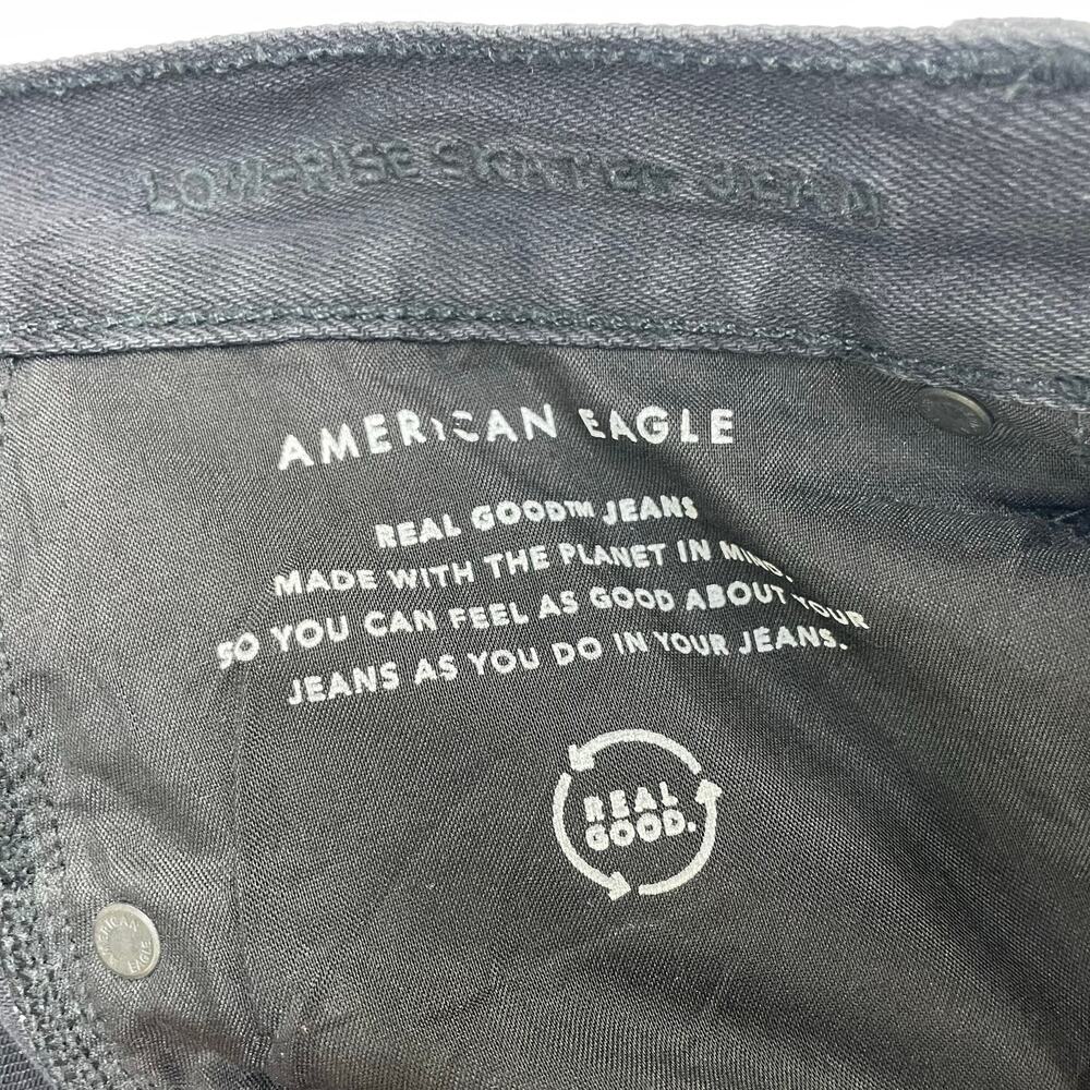American Eagle Low Rise Skater Black Denim Jeans size 10 Short - Picture 4 of 15